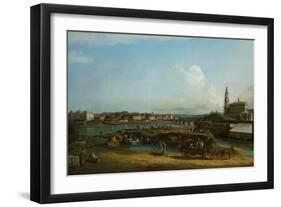 View of Dresden with the Hofkirche at Right, 1748-Bernardo Bellotto-Framed Giclee Print
