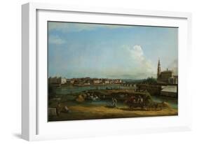 View of Dresden with the Hofkirche at Right, 1748-Bernardo Bellotto-Framed Giclee Print