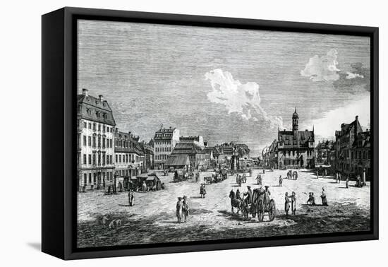View of Dresden-Bernardo Belotto Canaletto-Framed Stretched Canvas