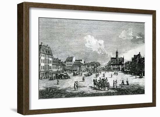 View of Dresden-Bernardo Belotto Canaletto-Framed Giclee Print