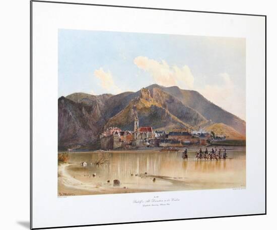 View of Duernstein in Wachau, Danube-Rudolph von Alt-Mounted Collectable Print