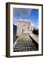 View of Dungeons Along Rampart Walk, Chateau De Dinan-null-Framed Giclee Print