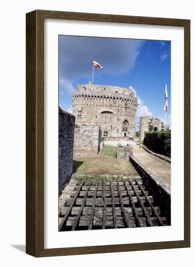 View of Dungeons Along Rampart Walk, Chateau De Dinan-null-Framed Giclee Print
