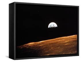 View of Earth from Apollo 10 Orbiting the Moon, 1969-null-Framed Stretched Canvas