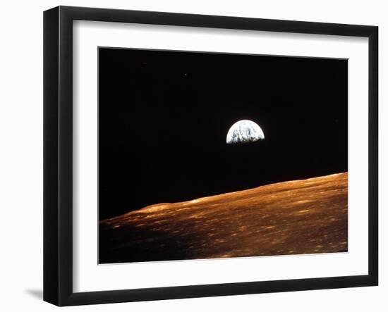 View of Earth from Apollo 10 Orbiting the Moon, 1969-null-Framed Photographic Print