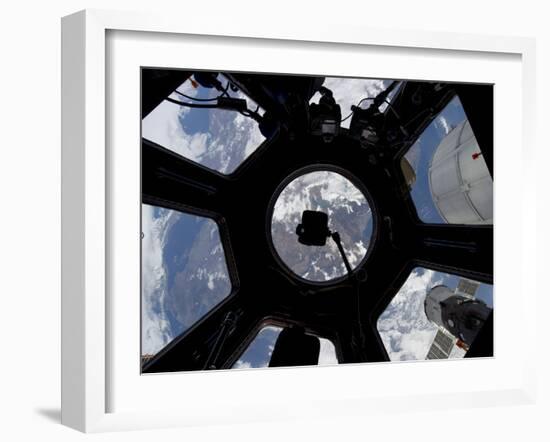 View of Earth Through the Cupola On the International Space Station-Stocktrek Images-Framed Premium Photographic Print