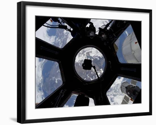 View of Earth Through the Cupola On the International Space Station-Stocktrek Images-Framed Photographic Print