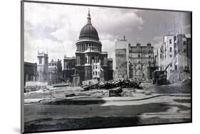 View of East End of St Paul's Showing Air Raid Damage in the Vicinity, London, C1941-null-Mounted Photographic Print