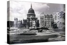 View of East End of St Paul's Showing Air Raid Damage in the Vicinity, London, C1941-null-Stretched Canvas