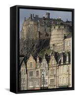 View of Edinburgh Castle from Grassmarket, Edinburgh, Lothian, Scotland, United Kingdom, Europe-Ethel Davies-Framed Stretched Canvas