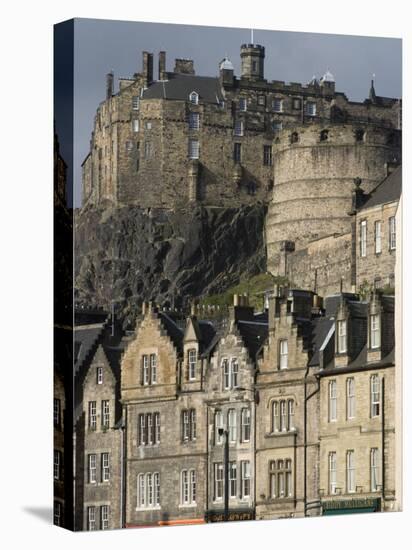 View of Edinburgh Castle from Grassmarket, Edinburgh, Lothian, Scotland, United Kingdom, Europe-Ethel Davies-Stretched Canvas