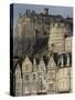 View of Edinburgh Castle from Grassmarket, Edinburgh, Lothian, Scotland, United Kingdom, Europe-Ethel Davies-Stretched Canvas