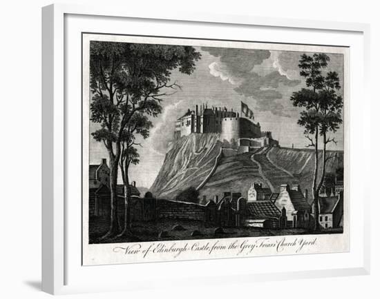 View of Edinburgh Castle, from the Grey Friars Church Yard, 18th Century-null-Framed Giclee Print