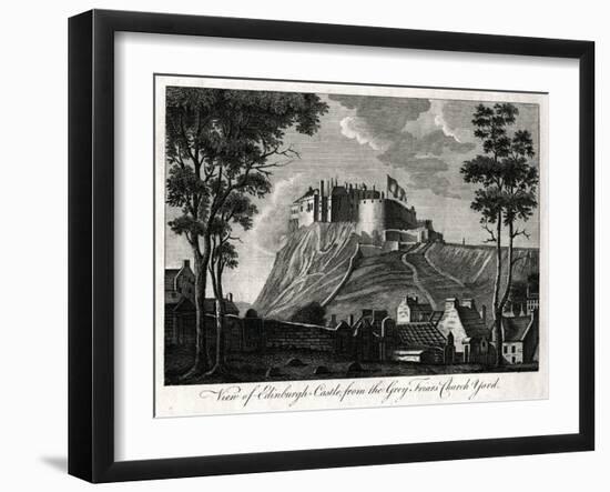 View of Edinburgh Castle, from the Grey Friars Church Yard, 18th Century-null-Framed Giclee Print