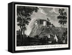 View of Edinburgh Castle, from the Grey Friars Church Yard, 18th Century-null-Framed Stretched Canvas