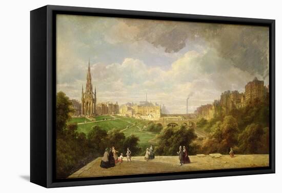 View of Edinburgh, the Walter Scott Monument-Pierre Justin Ouvrie-Framed Stretched Canvas