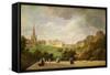 View of Edinburgh, the Walter Scott Monument-Pierre Justin Ouvrie-Framed Stretched Canvas
