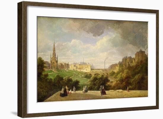 View of Edinburgh, the Walter Scott Monument-Pierre Justin Ouvrie-Framed Giclee Print