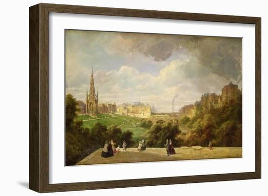 View of Edinburgh, the Walter Scott Monument-Pierre Justin Ouvrie-Framed Giclee Print