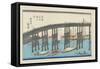 View of Eitai Bridge at the Eastern Capital-Keisai Eisen-Framed Stretched Canvas
