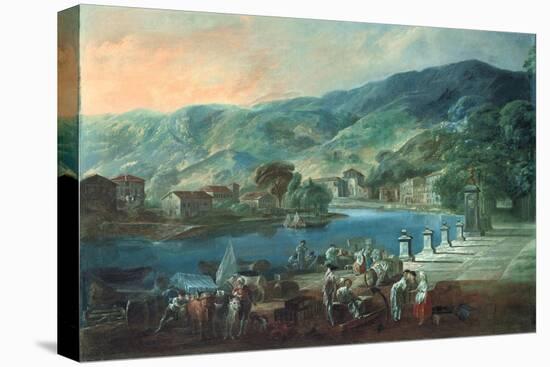 View of El Arenal in Bilbao, Ca 1784-Luis Paret y Alcázar-Stretched Canvas