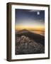 View of El Teide volcano shadow and full moon from the summit, Canary Islands-Toms Auzins-Framed Photographic Print