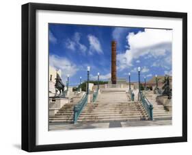 View of El Totem in Plaza Del Totem, Plaza Del Quinto Centenario, San Juan, Puerto Rico, USA-Miva Stock-Framed Premium Photographic Print