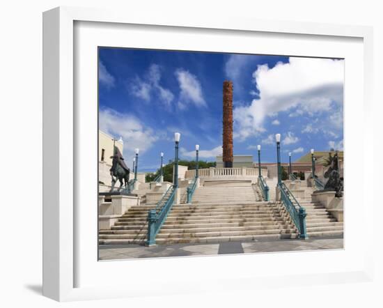 View of El Totem in Plaza Del Totem, Plaza Del Quinto Centenario, San Juan, Puerto Rico, USA-Miva Stock-Framed Premium Photographic Print