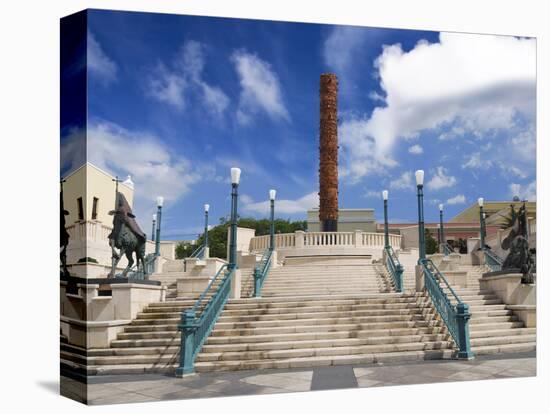 View of El Totem in Plaza Del Totem, Plaza Del Quinto Centenario, San Juan, Puerto Rico, USA-Miva Stock-Stretched Canvas