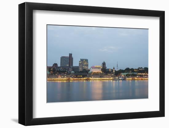 View of Elbe River and St. Pauli Landungsbrucken from Stage Theatre Hamburg-Guido Cozzi-Framed Photographic Print