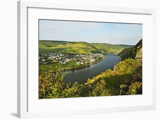 View of Ellenz-Poltersdorf and Moselle River (Mosel), Rhineland-Palatinate, Germany, Europe-Jochen Schlenker-Framed Photographic Print