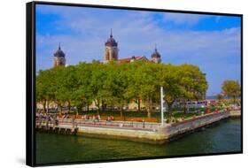 View of Ellis Island National Park, New York City, New York-null-Framed Stretched Canvas