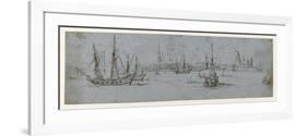 View of Elsinore and Kronborg Castle, a Study of Ships under Sail, 1615-29-Hendrick Cornelisz. Vroom-Framed Giclee Print