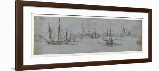 View of Elsinore and Kronborg Castle, a Study of Ships under Sail, 1615-29-Hendrick Cornelisz. Vroom-Framed Giclee Print