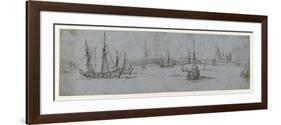 View of Elsinore and Kronborg Castle, a Study of Ships under Sail, 1615-29-Hendrick Cornelisz. Vroom-Framed Giclee Print