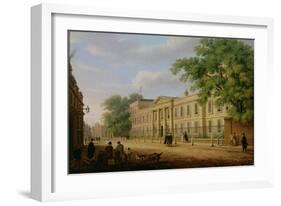 View of Emmanuel College, Cambridge University-Richard Bankes Harraden-Framed Giclee Print