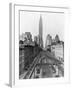 View of Empire State Building Beyond Elevated Train Tracks-null-Framed Photographic Print