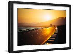 View of Empty Road at Sunset-Lamzeon-Framed Photographic Print