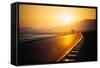 View of Empty Road at Sunset-Lamzeon-Framed Stretched Canvas