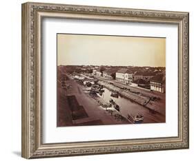 View of European Shipping on the Saigon River-null-Framed Giclee Print