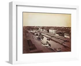 View of European Shipping on the Saigon River-null-Framed Giclee Print