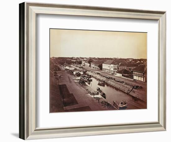 View of European Shipping on the Saigon River-null-Framed Giclee Print