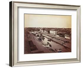 View of European Shipping on the Saigon River-null-Framed Giclee Print