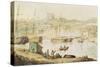 View of Exeter from the River Exmouth (Brown Ink & W/C Wash on Paper)-Thomas Rowlandson-Stretched Canvas