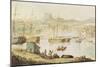 View of Exeter from the River Exmouth (Brown Ink & W/C Wash on Paper)-Thomas Rowlandson-Mounted Giclee Print