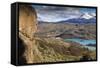 View of Explora Hotel Salto Chico on Lago Pehoe-Eleanor-Framed Stretched Canvas