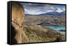 View of Explora Hotel Salto Chico on Lago Pehoe-Eleanor-Framed Stretched Canvas