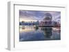 View of False Creek and Vancouver skyline, including World of Science Dome, Vancouver, British Colu-Frank Fell-Framed Photographic Print