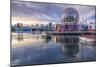 View of False Creek and Vancouver skyline, including World of Science Dome, Vancouver, British Colu-Frank Fell-Mounted Photographic Print