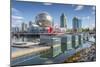 View of False Creek and Vancouver skyline, including World of Science Dome, Vancouver, British Colu-Frank Fell-Mounted Photographic Print